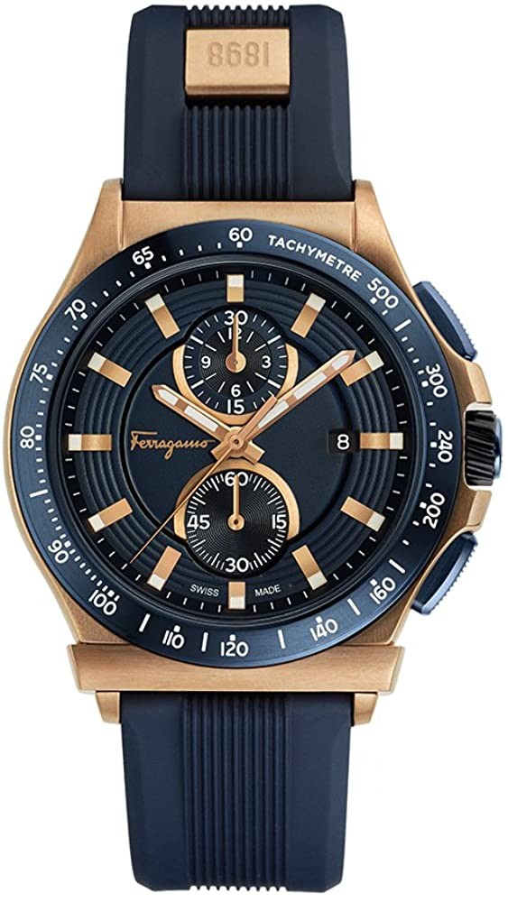 Salvatore Ferragamo Men's Ferragamo 1898 Sport Stainless Steel Swiss-Quartz Watch with Rubber Strap